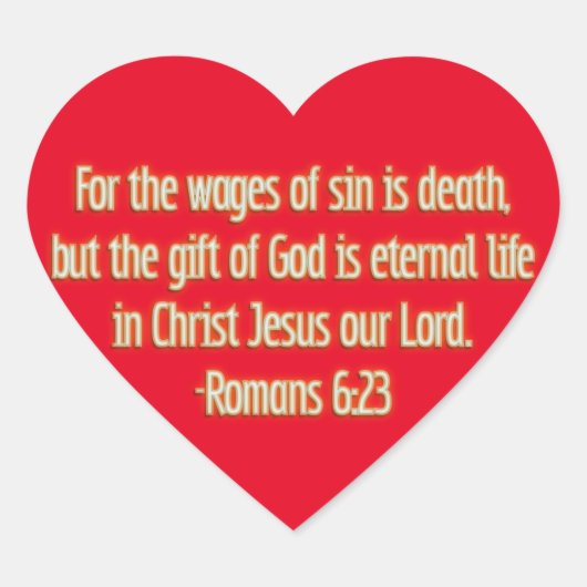 Gods geschenk is het eeuwige leven hart sticker (Voorkant)