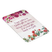 Gods geschenk is uw talent  rode Paarse Rozen Magneet (Rechterzijde)