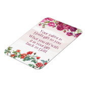 Gods geschenk is uw talent  rode Paarse Rozen Magneet (Linkerzijde)