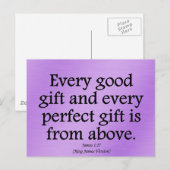 Gods geschenken zijn goed en perfect James 1:17 Briefkaart (Voorkant / Achterkant)