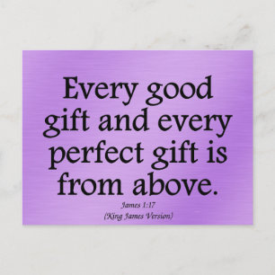 Gods geschenken zijn goed en perfect James 1:17 Briefkaart