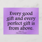Gods geschenken zijn goed en perfect James 1:17 Briefkaart (Voorkant)