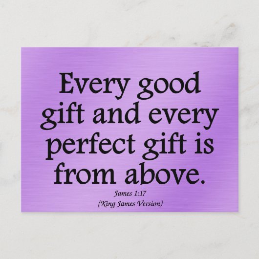 Gods geschenken zijn goed en perfect James 1:17 Briefkaart (Voorkant)
