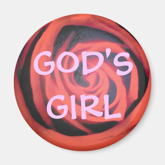 God's Girl Red Rose Magneet (Voorkant)