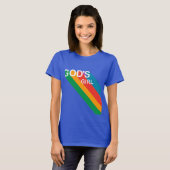 God's Girl Retro Rainbow Script Christelijk T-shirt (Voorkant volledig)