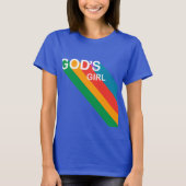 God's Girl Retro Rainbow Script Christelijk T-shirt (Voorkant)