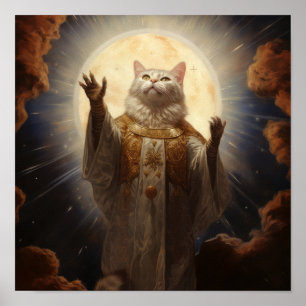 Gods Goddelijke Feline: Majestic Cat Poster
