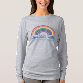 Gods goede vibes regenboog lange Sleeve vrouwen Sh T-shirt