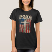 God's Got My Back, America Flag Cross, Christian O T-shirt (Voorkant)