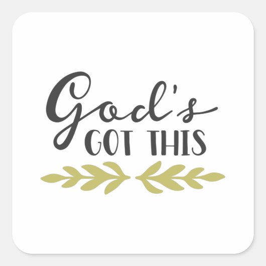 Gods got this vierkante sticker (Voorkant)