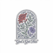 Gods Got This Vintage Bloemige Geest Sticker (Voorkant)