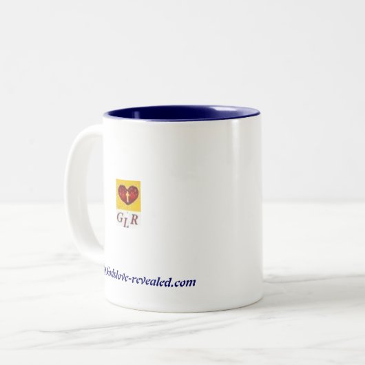 God's Grace Tweekleurige Koffiemok (Voorkant links)