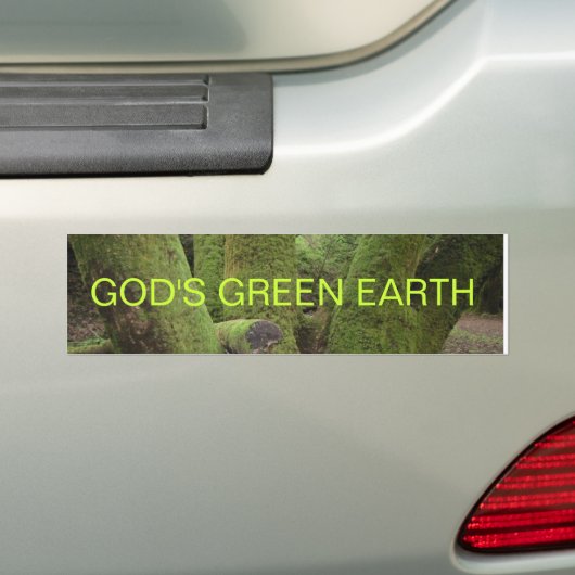 GOD'S GROENE AARDE BUMPERSTICKER (Op auto)