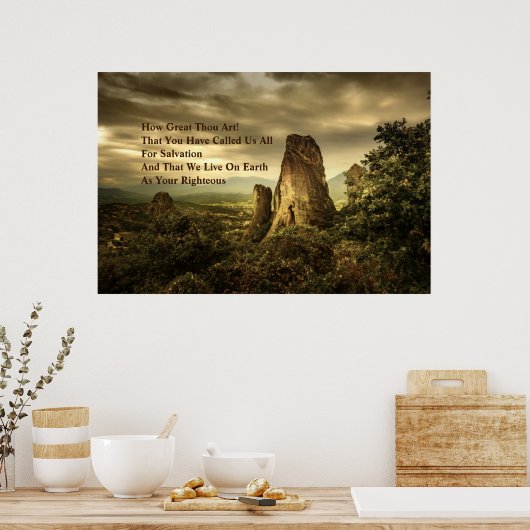 "Gods grootste wonder is berging" profetisch Poster (Keuken)