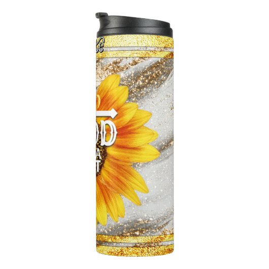 Gods Grote Plan Zonnebloem Geloof Thermosbeker (Geroteerd rechts)