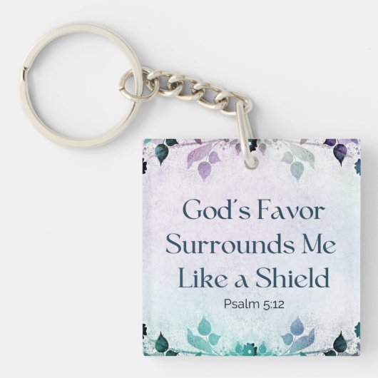Gods gunst omringt mij met acryl Sleutelhanger (Voorkant)