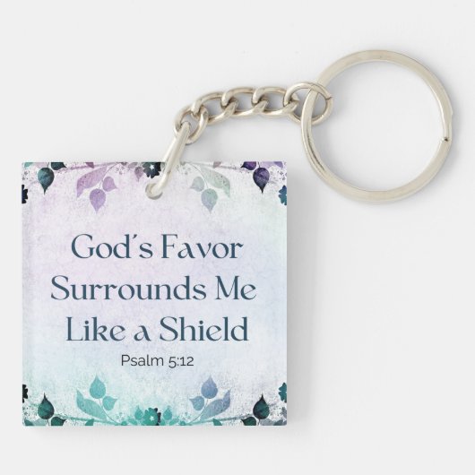 Gods gunst omringt mij met acryl Sleutelhanger (Achterkant)