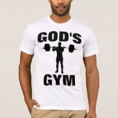 GOD'S GYM, Christelijke T-shirts (Voorkant)