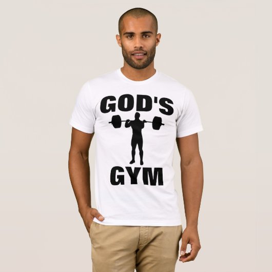 GOD'S GYM, Christelijke T-shirts (Voorkant volledig)