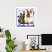 Gods Hand Bunny Poster (Thuiskantoor)