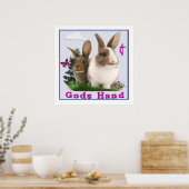 Gods Hand Bunny Poster (Keuken)