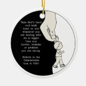 Gods hand nemen keramisch ornament (Voorkant)