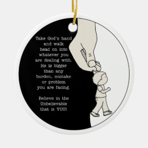 Gods hand nemen keramisch ornament