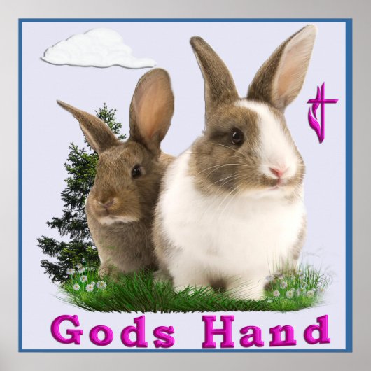 Gods hand Rabbits Poster (Voorkant)