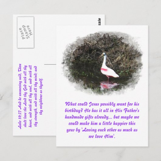 Gods handgemaakte gaven aan Jezus Briefkaart (Voorkant / Achterkant)