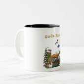 Gods handkunst tweekleurige koffiemok (Voorkant links)
