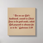 "Gods handwerk" 12 x 12 Schrift verpakt Canvas (Voorkant)