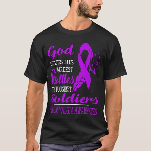 Gods hardste soldaten - Fibromyalgie bewustzijn T-shirt (Voorkant)