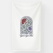 Gods Hebben Dit Vintage Bloemige Geloof Spandoek (Verticaal)