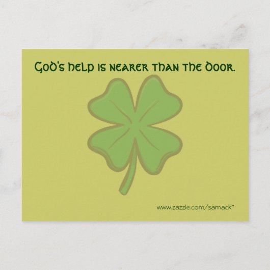 God's hulp is dichterbij dan de deur briefkaart (Achterkant)