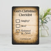 GODS KERST CHECKLIST Christelijk Gepersonaliseerd Feestdagenkaart (Staand voorkant)