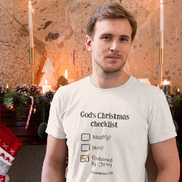 GODS KERST CHECKLIST CHRISTELIJK MANNEN T-SHIRT