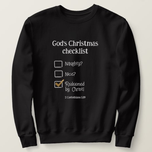 GODS KERST CHECKLIST CHRISTELIJK MANNEN TRUI (Design voorkant)