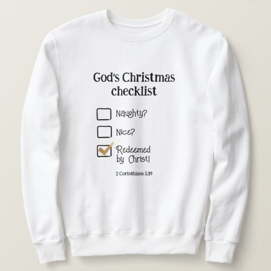 GODS KERST CHECKLIST CHRISTELIJK MANNEN TRUI (Design voorkant)