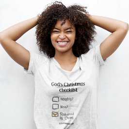 GODS KERST CHECKLIST Christelijke Vrouwen T-shirt