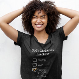 GODS KERST CHECKLIST Christelijke Vrouwen T-shirt