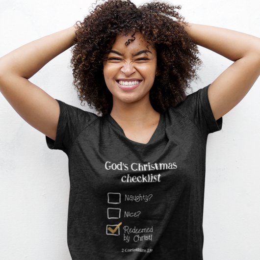 GODS KERST CHECKLIST Christelijke Vrouwen T-shirt