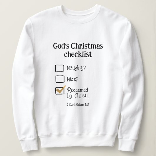 GODS KERST CHECKLIST Christelijke Vrouwen Trui (Design voorkant)