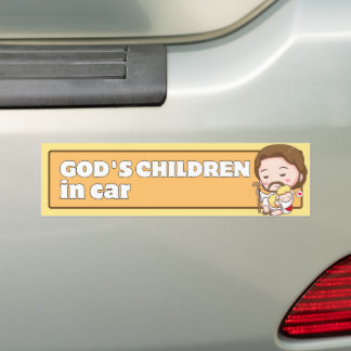 Gods kinderen in de auto Schattigee Cartoon Jesus  Bumpersticker