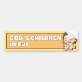 Gods kinderen in de auto Schattigee Cartoon Jesus  Bumpersticker (Voorkant)