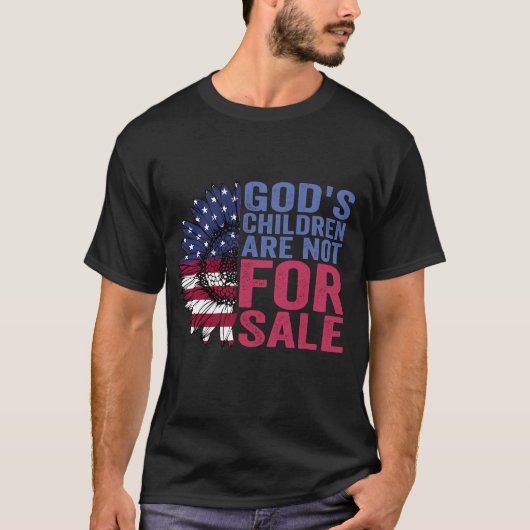 Gods kinderen zijn niet te koop patriottische bloe t-shirt (Voorkant)