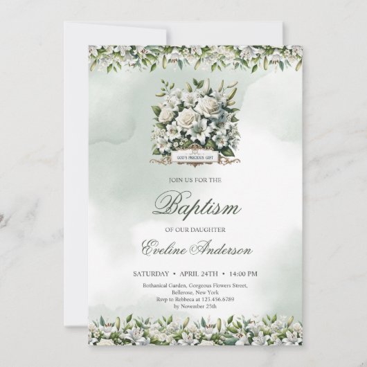 Gods kostbare gave: de groene en gouden doop kaart (Voorkant)