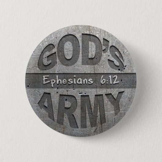 Gods Leger - Ephesianen 6:12 Bijbelverse metalen g Ronde Button 5,7 Cm (Voorkant)