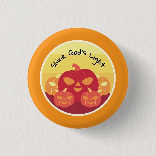 Gods lichte Halloween-Button Ronde Button 3,2 Cm (Voorkant)