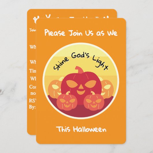 Gods lichte Halloween-uitnodiging Kaart (Voorkant / Achterkant)