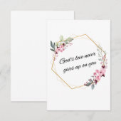 Gods liefde geeft nooit op bedankkaart (Voorkant / Achterkant)